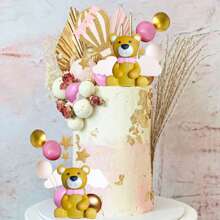 LaVenty 17 PCs Luxury Blue Bear Cake Decoration Teddy Bear Cake Decoration Birthday Cake Decoration Teddy Bear Birthday Party Supplies Teddy Bear Birthday Decoration - Multicolor - View 12