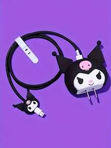 1Pc Sanrio Cute Hello Kitty Kuromi Silicone Charger Protective Case Kawaii Kitty Cat USB Cable Protector For Phone 14 13 12 11 Pro Max Fast Charging Cable Charger Head Cover