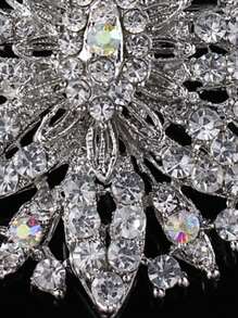 Rhinestone Decor Brooch - Silver - View 3