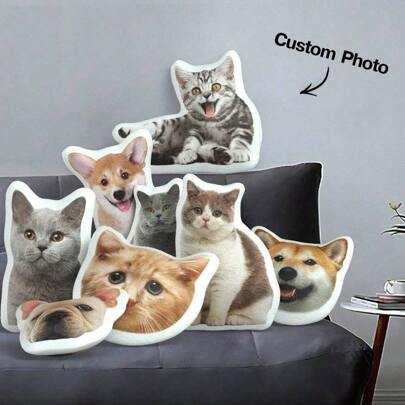 Customizable Cat Photo Pillow DIY Pet Memorial Gift 3D Animal Image Pillow Personalized Lost Dog Gift Dog Photo Cushion Christmas Gift