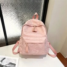 時尚輕便的防水學院風背包，適用於初高中和大學學生通勤和旅行 - 粉色 - 查看 3