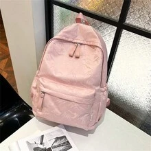 時尚輕便的防水學院風背包，適用於初高中和大學學生通勤和旅行 - 粉色 - 查看 5