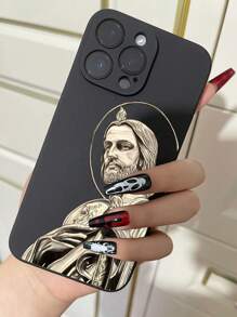 1pc Jesus Design Shockproof Anti-Slip Phone Case Compatible With IPhone, Honor, Redmi, Galaxy, Pixel