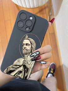 1pc Jesus Design Shockproof Anti-Slip Phone Case Compatible With IPhone, Honor, Redmi, Galaxy, Pixel