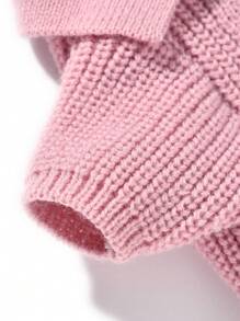 UFBemo 1pc Pet Sweater, Cute 3D Floral Knit Polo Collar Cardigan, Soft Comfortable Material Suitable For Cats And Small-Medium Dogs