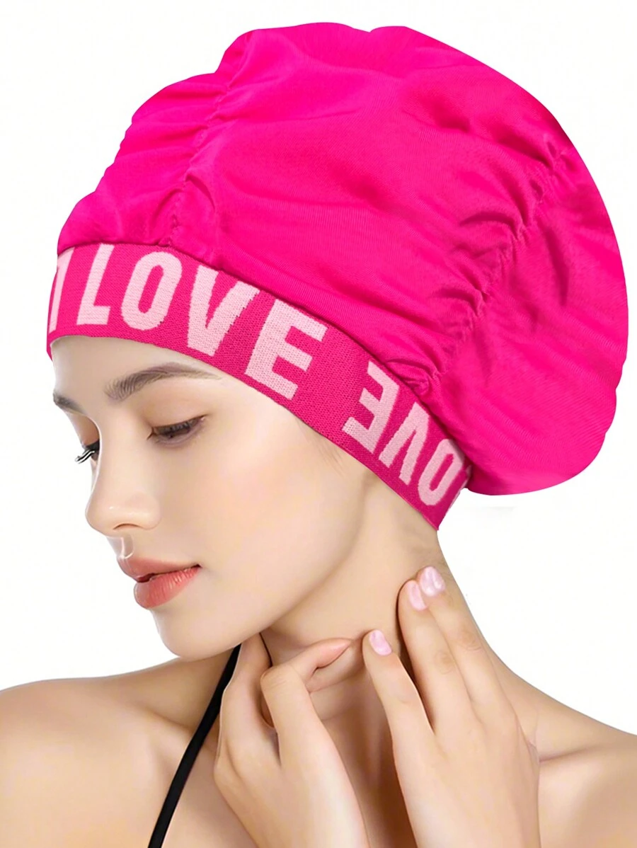 Mũ bơi nữ, Mũ bơi tóc dài, Mũ bơi chống trượt, Mũ bơi in chữ nổi đẹp mắt, Hoàn hảo cho phụ nữ, Đồ dùng cần thiết cho bãi biển, Phụ kiện bãi biển, Phao bơi