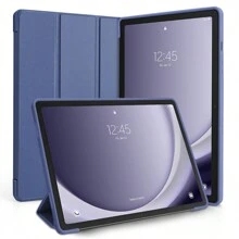 Galaxy Tab A9+ 2023 11 英寸可折叠三重 PC 保护壳办公家用平板电脑防摔保护壳带两个屏幕保护膜钢化玻璃膜防摔防爆膜适用于万圣节、圣诞节、生日、新年礼物、送给朋友的礼物 - 藍色 - 查看 1