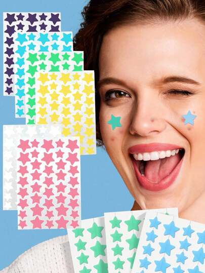 320pcs-Cartoon Facial Cover Colored  Stickers,Hydrogel Patch, Essential For Taking Photos, Star Decoration Stickers,Can Be Used To Hide Acne And Other Blemishes Easy To Peel Off, Suitable For Various Parties, Get-Togethers And Fun Activities ,Colorful Multi-Specification  Five-Pointed Star-Shaped Face Stickers ,DIY Music Festival Y2k Face Decoration  Stickers,Festive Party Photography Decoration,Festive Party Gifts, Waterproof And Long-Lasting – Ideal For Special Occasions And Celebrations,Halloween, Christmas, Outdoor Holiday Decoration Facial Stickers