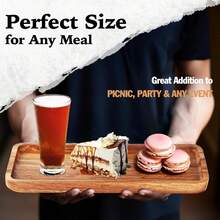 Acacia Wood Tray, Wooden Serving Platter, 1/2/3pcs Natural Wood Food Tray For Home Decor, Cheese, Fruit, Vegetables, Deli And Appetizers