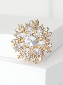 1pc Fashionable Rhinestone Flower Brooch Suitable For Daily Wear By Women Valentines,Mom,Mother,Mother's Day,Gift