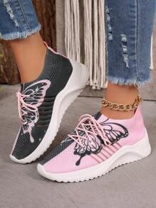 Neue Sommer-Sportschuhe für Damen im Stil mit elastischen, dicksohligen und populären Lässig-Socken-Sneakers