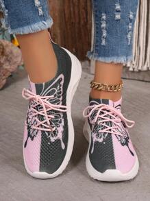 Neue Sommer-Sportschuhe für Damen im Stil mit elastischen, dicksohligen und populären Lässig-Socken-Sneakers