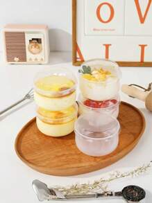 8pcs/10pcs/12pcs/20pcs/24pcs日式布丁杯、纸杯蛋糕杯、慕斯杯、透明甜品杯、圆形果冻酸奶杯带盖、适合甜品包装、布丁包装、酸奶包装、夏日冰镇甜品杯 - 多色 - 查看 5