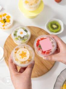 8pcs/10pcs/12pcs/20pcs/24pcs日式布丁杯、纸杯蛋糕杯、慕斯杯、透明甜品杯、圆形果冻酸奶杯带盖、适合甜品包装、布丁包装、酸奶包装、夏日冰镇甜品杯 - 多色 - 查看 6