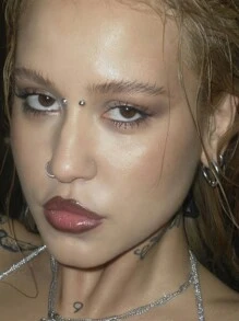 CIZME 165/495 件时尚不锈钢仿钻石贴纸，适合女士日常装饰，假唇钉带镊子假鼻环钉眉钉，唇环鼻环非穿孔鼻环贴金银肚脐贴，脸部贴纸音乐节酷朋克 Y2K 化妆贴