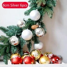 6个6厘米/8厘米透明彩绘圣诞球装饰品，圣诞装饰挂球，适用于圣诞派对、家居、商场、酒店、咖啡馆、户外、节日、礼品套装、圣诞节、万圣节生日家居装饰、圣诞装饰、房间装饰、冬季圣诞装饰、家居圣诞礼物、圣诞装饰 - 彩色 - 查看 15