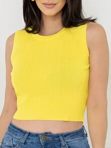 Women Tank Tops & Camis - Màu vàng - Xem 4