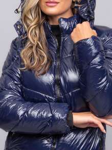 Women Down Coats - Màu xanh hải quân - Xem 6