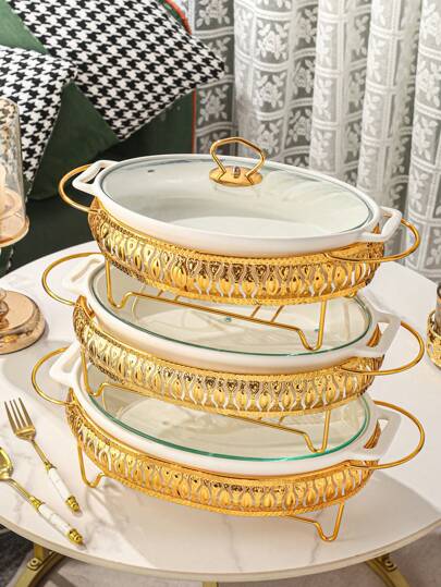 1 Set di Stoviglie in Ceramica, Adatte per Sala da Pranzo, Soggiorno, Cucina, Servizio da Tavola, Teglia da Forno, Casseruola, Pentolame, Pane, Tacchino, Formaggio, Pizza, Uso Esterno, Matrimonio, Festa, Regalo, Compleanno, Natale, Festa dei Frutti di Mare, Regalo per il Ringraziamento, Festa del Raccolto, Cena in Famiglia