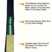 1-Piece 3-Step Adjustable Boat Ladder Extension - Sturdy Boarding Ladder With Safety Hook For Inflatable Boats, Kayaks, Jet Skis, Sailboats - Easily Extends For Easy Boat Entry And Exit