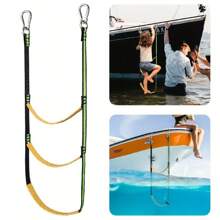 1-Piece 3-Step Adjustable Boat Ladder Extension - Sturdy Boarding Ladder With Safety Hook For Inflatable Boats, Kayaks, Jet Skis, Sailboats - Easily Extends For Easy Boat Entry And Exit