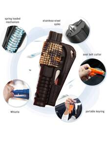 1PC Car Window Breaker Tool Keychain,3 In 1 Glass Breaker And Seatbelt Cutter & Survival Whistle, Emergency Keychain Car Escape Tool Applicable To All Cars, Car Accessories