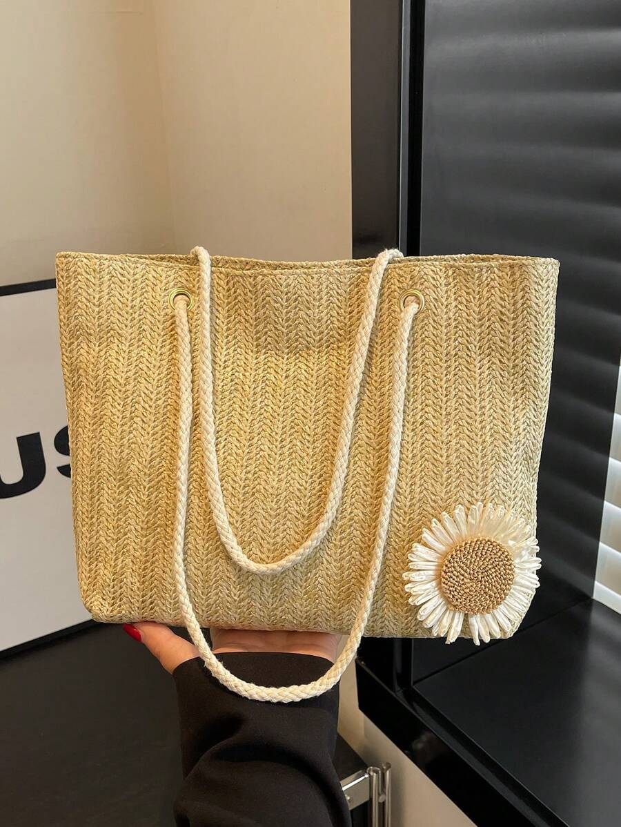 Small Size Floral Print Beach Scarf Decor Shoulder Bag