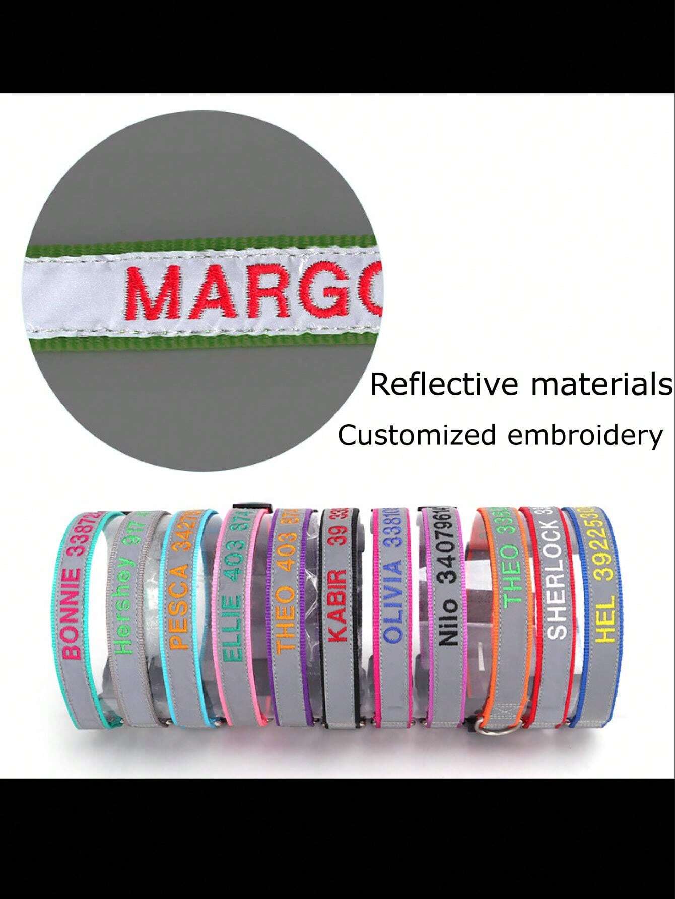 Haftowana nylonowa obroża dla psa Darmowa niestandardowa obroża dla psa