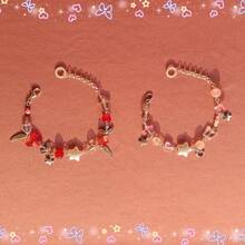 1 Vòng Tay Đính Hạt Dành Cho Bé Gái, Vòng Tay Màu Hồng Ngọt Ngào Hoa Bướm Ngôi Sao Quyến Rũ, Món Quà Hoàn Hảo Cho Người Bạn Thân Nhất - Nhiều màu - Xem 2