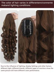 Brown Synthetic Ponytail Extension Extra Long Wavy Claws Clip Ponytail Braid Wave Curl Hair Clip Hairpiece For Women's Daily & Party Use