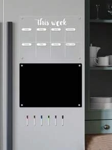 1pc Acrylic Magnetic Dry Erase Board, Fridge Calendar/Weekly Planner, Magnetic Clear Refrigerator Memo/Message/Reminder Board, Wall Hanging Display Board For Home Best Gifts Birthday