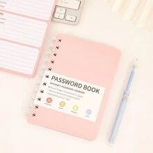 65 Sheets Simple PVC Hardcover Coil Password Book Advanced Address Password Manager With Alphabetical Password Quick Access Username And Password Storage Perfect For Home Office Internet Computer Logins Back To School