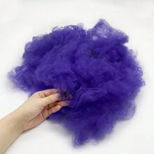 TYFYO 1 套万圣节蜘蛛网，带 2 只蜘蛛，仿真蜘蛛网恐怖派对弹力蛛网可自由拉伸网状鬼屋酒吧道具万圣节派对场景道具装饰用品，圣诞节 - 彩色 - 查看 17