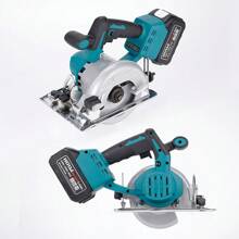 Máy cưa đĩa không chổi than dùng pin Hormy 18V kèm 1 pin (125mm) - Máy cưa đĩa cầm tay cầm tay để chế biến gỗ, Độ sâu cắt 45mm, Cắt vát 45°, Thích hợp cho Ngói, Đá, Đồ nội thất DIY, Sân vườn, Nhà & Nhà máy - Màu xanh lam - Xem 7