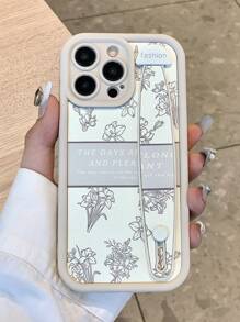 Minimalist Floral Textured Anti-Drop Phone Case Compatible With Apple Waterproof Shockproof Scratch Resistant - Multicolor - View 3