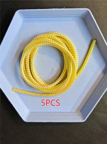 Set de 5 protectores de cable coloridos con láser, resistentes a roturas, con carga USB y protección de resorte, compatibles con teléfonos, auriculares y dispositivos de carga.