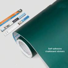 1 Set 45cm/17.7in*100cm/39.3in Self-Adhesive Blackboard/Whiteboard/Green Board Paper, Can Be Cut Freely And Erased Repeatedly, Suitable For Writing Practice, Chalk & Marker Art, Home Decoration, Meeting Records. Comes With 5 Colored Chalks For Black/Green Board, And 1 Pen For Whiteboard. The Broken Gift Does Not Affect The Use.