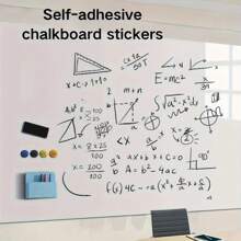 1 Set 45cm/17.7in*100cm/39.3in Self-Adhesive Blackboard/Whiteboard/Green Board Paper, Can Be Cut Freely And Erased Repeatedly, Suitable For Writing Practice, Chalk & Marker Art, Home Decoration, Meeting Records. Comes With 5 Colored Chalks For Black/Green Board, And 1 Pen For Whiteboard. The Broken Gift Does Not Affect The Use.