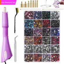 Rhinestone Applicator Set For DIY Clothing & Accessories, Includes Applicator Wand, Hot-Fix Tool, And Drill Pen, DIY Rhinestone Tool Kit For Clothes - Multicolor - View 2