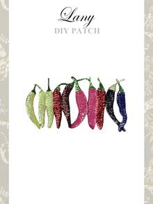 1入組多彩辣椒貼片，熱敷式亮片刺繡時尚服裝DIY貼花 - multi-color - 查看 5