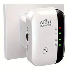 WiFi Range Extender - Boosts Wireless Network Coverage Up To 300Mbps, Long Range Repeater Access Point For Home And Office Use, US Plug - White - View 3