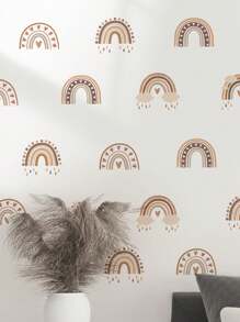 6 قطع ملصقات جدارية كرتونية بشكل قلوب قوس بوهيمية، ملصقات جدارية بنقاط مطرية وسحب قوس ، ديكور منزلي شمالي أنيق، لوحات جدارية صغيرة جميلة بطراز قديم لقوس ، ملصقات، ديكور جداري، ملصق فينيل لديكورات المنزل، عناصر ديكور الربيع لتجديد منزلك، ملصقات ديكور الإطار