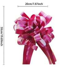 10 件装婚礼装饰丝带丝带缎带婚车司机丝带蝴蝶结开门把手装饰球形花、生日派对、派对、圣诞节装饰礼盒、礼品花包装蝴蝶结丝带 - 彩色 - 查看 8