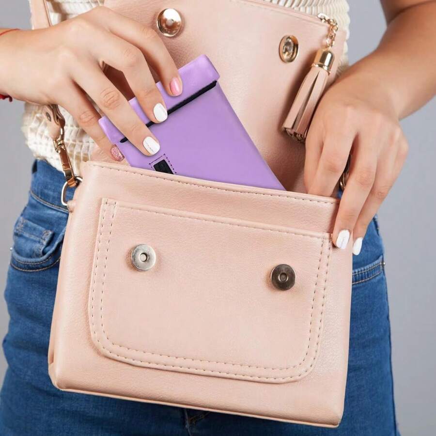 Pocket Size Smell Proof Storage Bag PU Leather Smell Proof Case For
