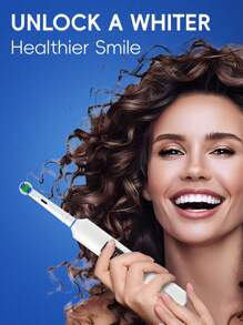 Intelligent Rotating Electric Toothbrush, 4 Modes USB Charging Smart Rechargeable Rotary Rotation Electric Toothbrushes With Timer, LED Indicator, Travel Case And 2 Brush Heads, Compatible With OralB Replacement Toothbrush Brush Heads - White - View 9