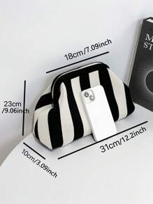 ENBEI BAIZE Elegant Striped Colorblock Clutch Bag - Cosmetic Bag Large, Durable, Multifunctional Women's Beach Bag, Summer Wallet Elegant Women's Bag, Suitable For Daily Use And Holiday Occasions Mother's Day Gift, Wedding Season Souvenir Bag, Fashionable Clutch Bags For Woman