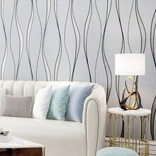 1 rollo de papel tapiz no tejido, sin adhesivo, diseño para estudio, dormitorio, sala de estar, decoración de pared de dormitorio - Gris - Ver 3