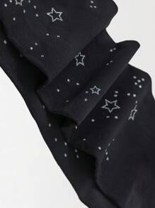 2pairs/Set Girls' Bowknot Leggings, Thin Toddler Pants With Printed Stars & Hearts Pattern