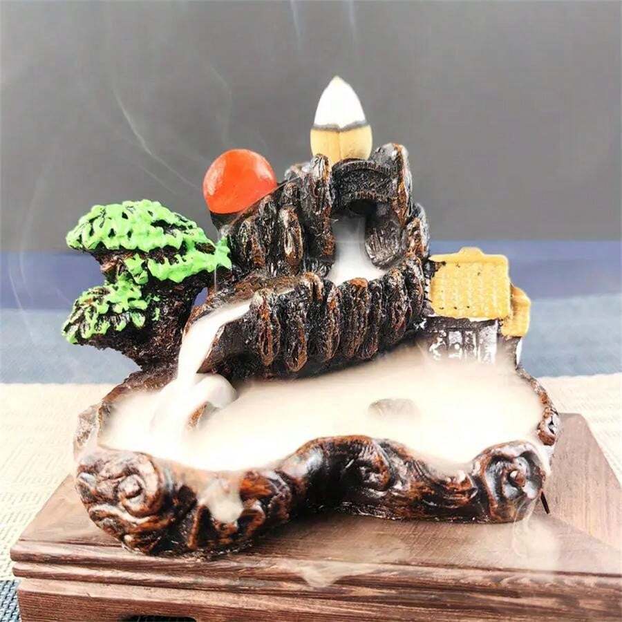 Exquisite Waterfall Backflow Incense Burner Unique Resin Decoration