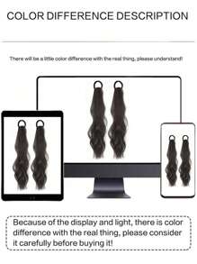 Two-Pack Of Energetic Double Ponytails 18-Inch Long Wavy Curly Double Ponytail Wigs Suitable For Women's Daily Wear, Party Wear, Fashionable And Lively Girls Double Ponytail Wigs